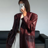 Siyah Oversize Deri Blazer Ceket