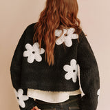 Çiçek Desenli Polar Ceket