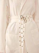 White Grace Belted Blazer Ceket