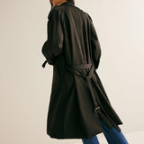 Jet Black Uzun Trençkot