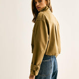 Bold Military Crop Ceket