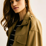 Bold Military Crop Ceket