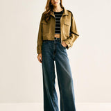 Bold Military Crop Ceket