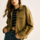 Bold Military Crop Ceket