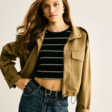 Bold Military Crop Ceket