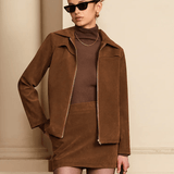 Velvet Elegance Ceket ve Etek Takımı