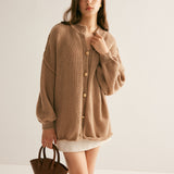 Düğmeli Bol Yumuşak Hırka