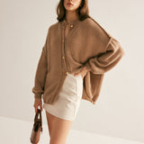 Düğmeli Bol Yumuşak Hırka