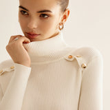 Nervürlü Balıkçı Yaka İnce Kazak