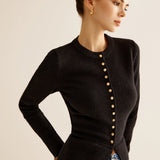 Düğmeli Yırtmaçlı İnce Hırka