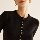 Düğmeli Yırtmaçlı İnce Hırka