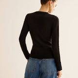 Düğmeli Yırtmaçlı İnce Hırka