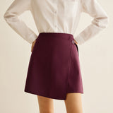 Burgundy Wrap Mini Skirt