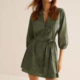 Nakış Detaylı Kısa Elbise