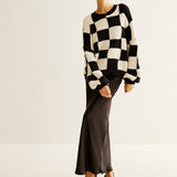 Renk Bloklu Dama Tahtası Kazak