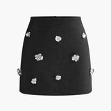 Boncuk İşlemeli Kısa Tweed Elbise