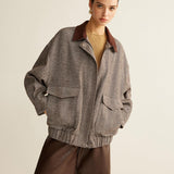 Herringbone Elegance Oversize Ceket