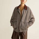 Herringbone Elegance Oversize Ceket