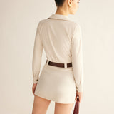 Faydalı Düğmeli Kemerli Elbise