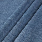 Asimetrik Yaka Denim Crop Gömlek