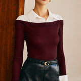 Gömlek Detaylı Triko Kazak