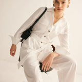 Beyaz Modern Şıklık Tulum