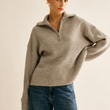 Gri Örgü Detaylı Rahat İkili Takım