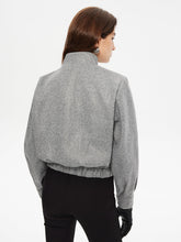 Elegant Wool Crop Ceket