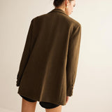 Haki Renk Oversize Blazer Ceket