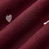 İşlemeli Kalp Büyük Boy Örgü Kazak