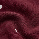 İşlemeli Kalp Büyük Boy Örgü Kazak