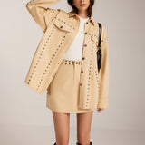 Studded Elegance Ceket ve Etek Takımı