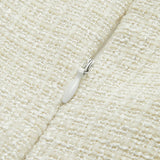 Kontrast Bağlama Detaylı Pliseli Tweed Kısa Elbise