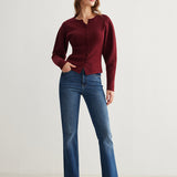 Nervürlü Düğmeli Yırtmaçlı Kazak