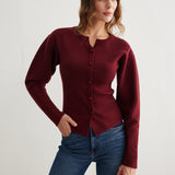 Nervürlü Düğmeli Yırtmaçlı Kazak