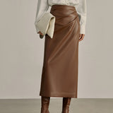 Minimalist PU Leather Skirt