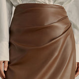 Minimalist PU Leather Skirt