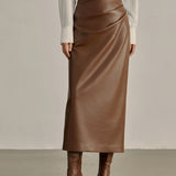 Minimalist PU Leather Skirt