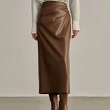 Minimalist PU Leather Skirt