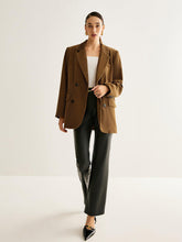 Haki Kadife Oversize Blazer Ceket