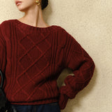 Günlük Bisiklet Yaka Kablo Örgü Üst