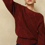 Günlük Bisiklet Yaka Kablo Örgü Üst