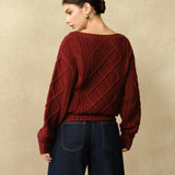 Günlük Bisiklet Yaka Kablo Örgü Üst