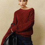 Günlük Bisiklet Yaka Kablo Örgü Üst