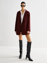 Bordo Oversize Blazer Ceket