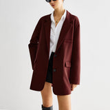 Bordo Oversize Blazer Ceket