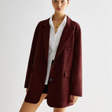 Bordo Oversize Blazer Ceket