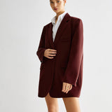 Bordo Oversize Blazer Ceket