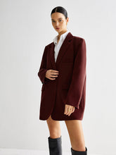 Bordo Oversize Blazer Ceket