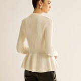 Fiyonk Dekorlu Fırfırlı Örgü Üst